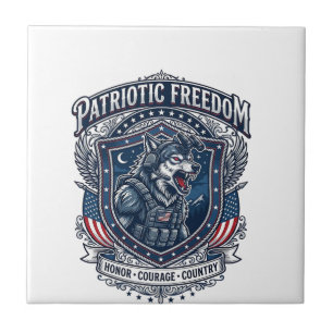 Azulejo Misión Nocturna Patriótica Lobo Patriota Militar I