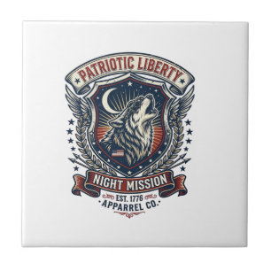 Azulejo Misión Nocturna Patriótica Lobo Patriota Militar I