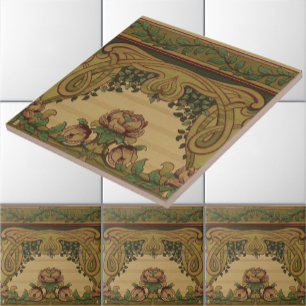 Azulejo Misiones estilo Art Nouveau Floral & Foliage Friez