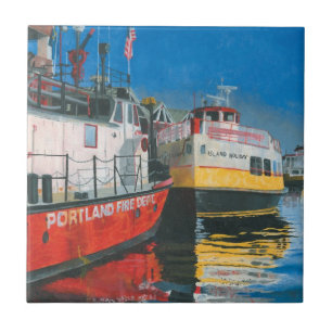 Azulejo Miss Portland y ferris de la bahía de Casco