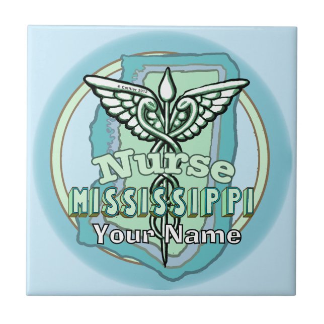 Azulejo Mississippi Nurse Caduceus Tile (Frente)