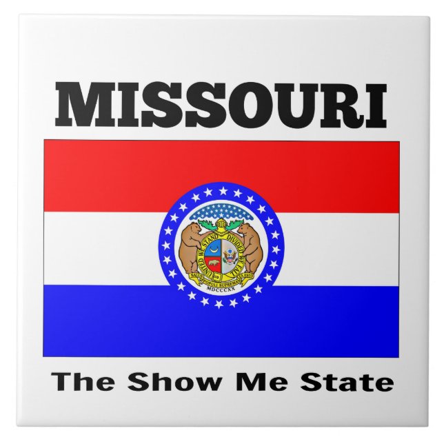 Azulejo Missouri, El Show Me State, (Frente)