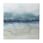 Azulejo Mist de Mariner - Línea costera<br><div class="desc">Mariner's Mist I por Grace Popp. Cuenta con una línea costera con tonos y tonos azul inmaculado y un cielo nebuloso.</div>