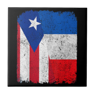 Azulejo Mitad puertorriqueño mitad bandera francesa Orgull
