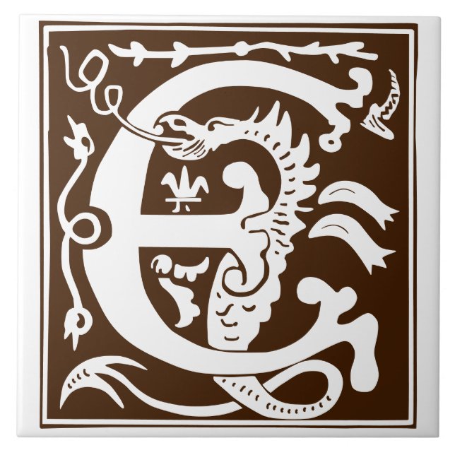 Azulejo Míticas criaturas del siglo XVI Capital decorativa (Frente)