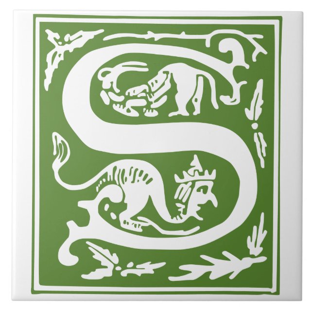 Azulejo Míticas criaturas del siglo XVI Capital decorativa (Frente)