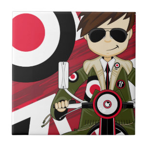 Azulejo MOD retra en la vespa