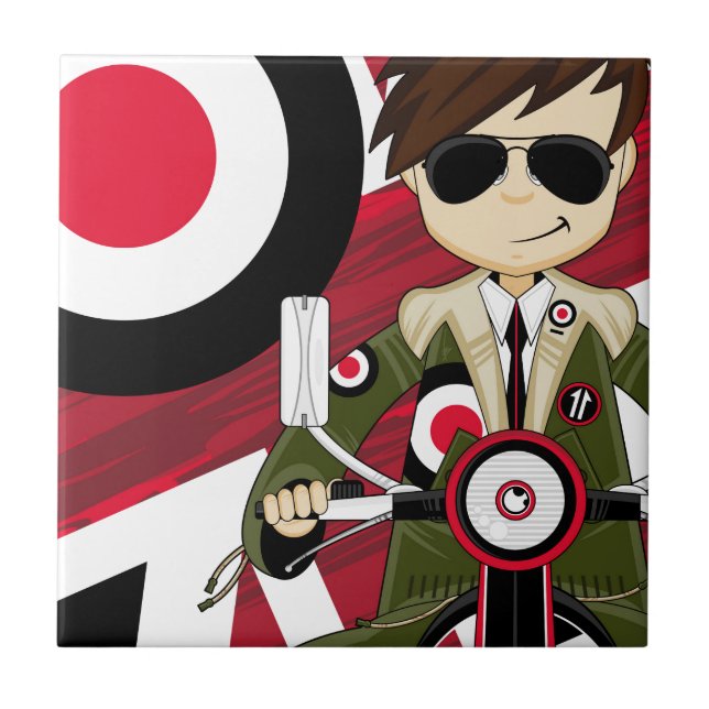 Azulejo MOD retra en la vespa (Frente)