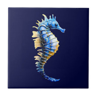 Azulejo Moda acuática marina marina de oro azul marrón 3D