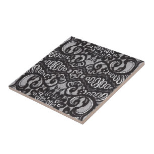 Azulejo Moda bohemia Art Deco floral encaje negro gótico