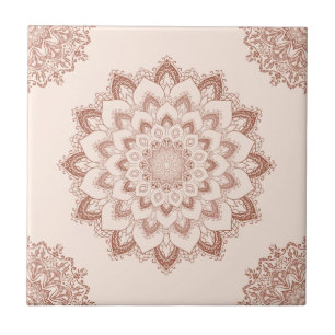 Azulejo Moda Boho Mandala Acento moderno neutral