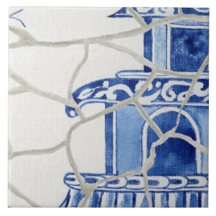 Azulejo Moda Chinoiserie Blue White Chinese Pagoda