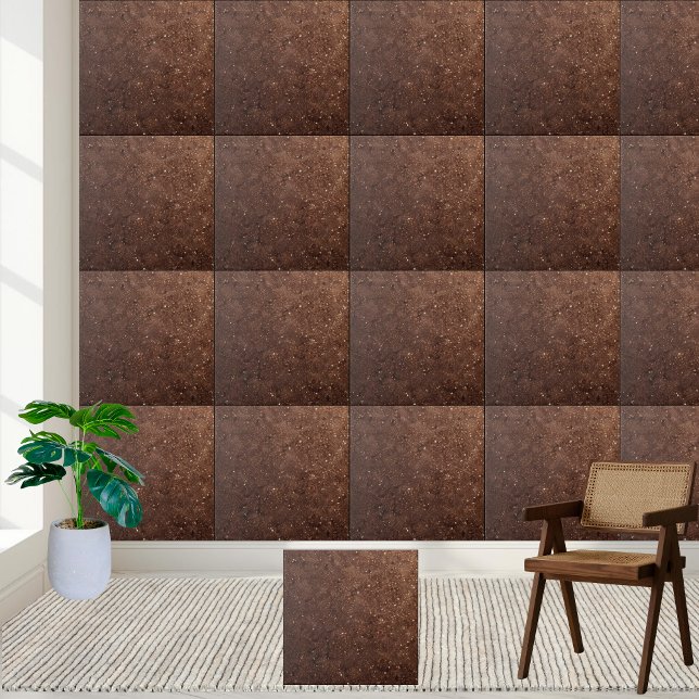 Azulejo Moda Chocolate Oscuro Purpurina Shimmering (Chic Dark Chocolate Brown Shimmering Glitter Ceramic Tile)