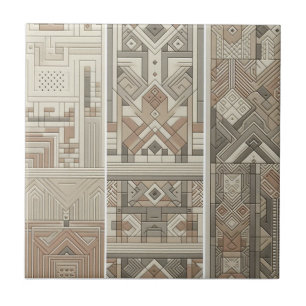 Azulejo Moda de cosecha geométrica de avena suave negro