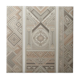 Azulejo Moda de cosecha geométrica de avena suave negro