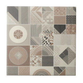 Azulejo Moda de cosecha geométrica de avena suave negro