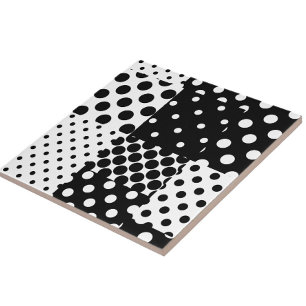 Azulejo Moda de lunares en blanco y negro Diseño de estilo