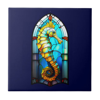 Azulejo Moda de ventana de vidrio manchado náutico 3D para