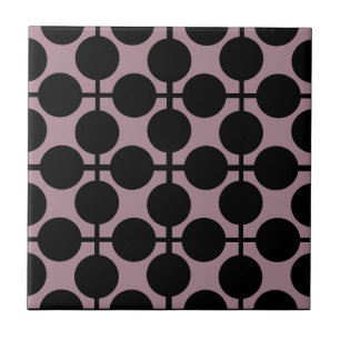 Azulejo moda de verificación de puntos de polka negra marr