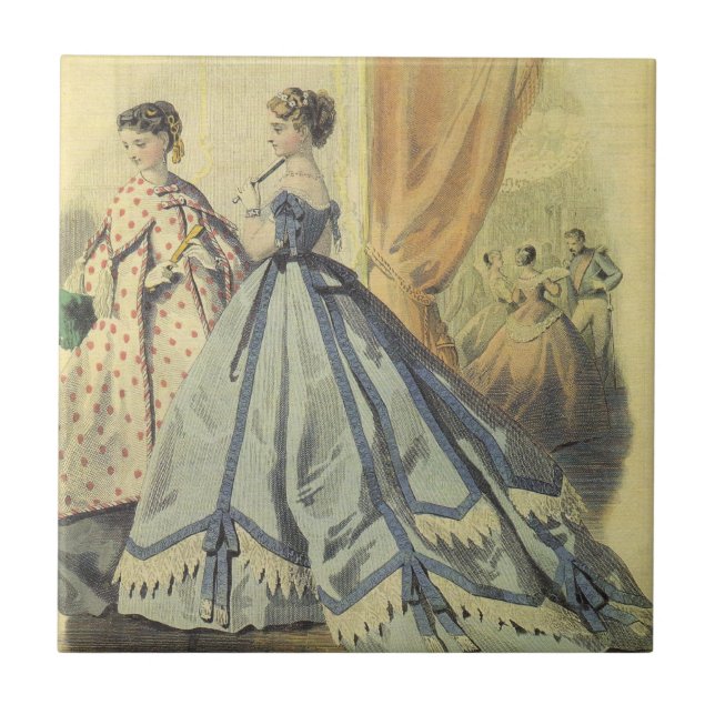 Azulejo Moda femenina de los años 1860 (Frente)
