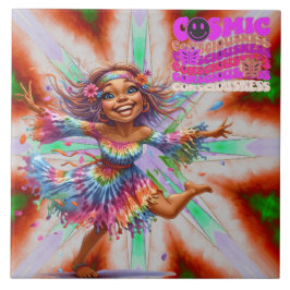 Azulejo Moda Hippie De Mente Colorido Tejido Cerámico Cósm