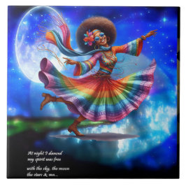 Azulejo Moda Hippie De Mí Colorido Baile Moon Cerámica Til