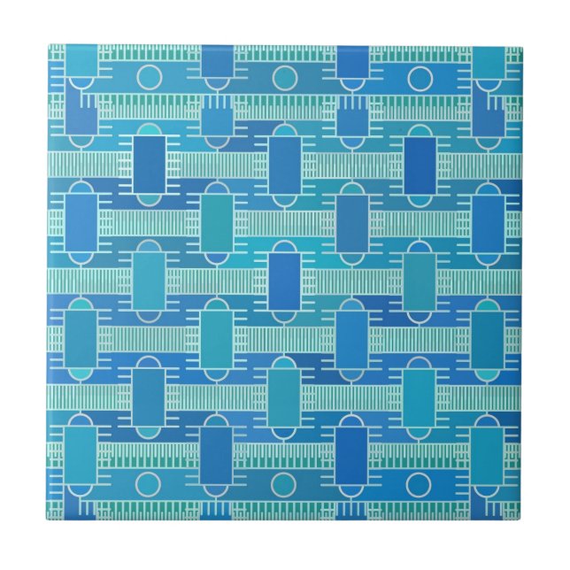 Azulejo Moda industrial Art Deco - azul suave (Frente)