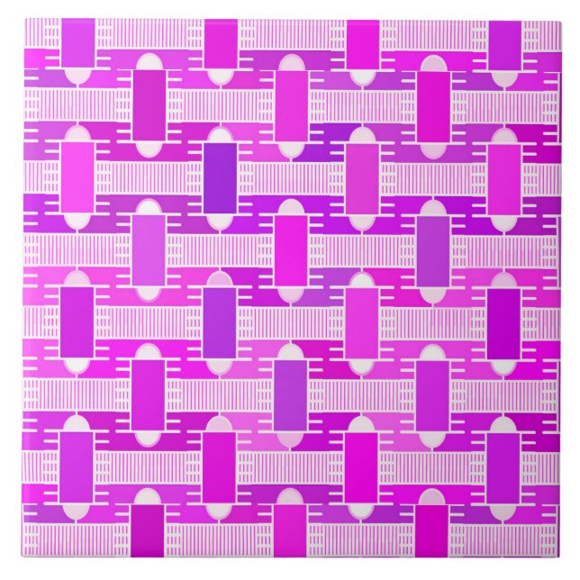 Azulejo Moda industrial Art Déco, violeta, orquídea, lavan (Frente)