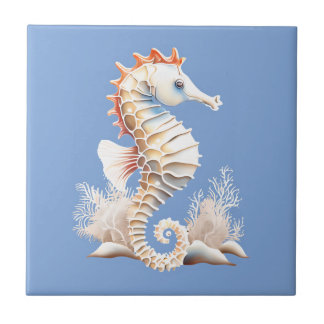 Azulejo Moda marina marina blanca naranja azul mareal 3D