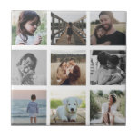 Azulejo Moda moderna Collage de fotos familiar Keepsake tr<br><div class="desc">Sencillo y moderno mosaico de fotos minimalistas en una cuadrícula fotográfica amigable con Instagram. Perfecto como aficionado a la familia,  un dulce recuerdo para tu bien,  o un tesoro regalo para los abuelos.</div>