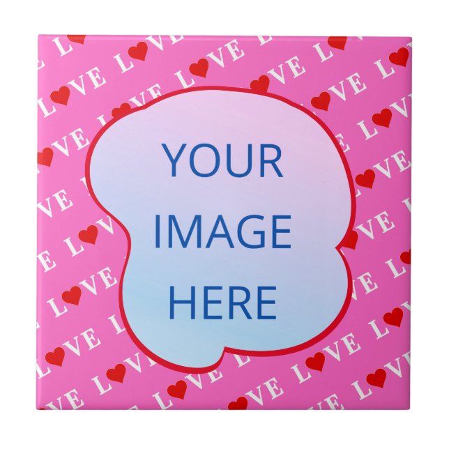 Azulejo Moda moderna de amor rosado (Frente)