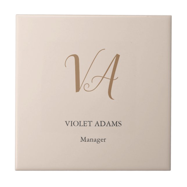 Azulejo Moda monograma profesional minimalista (Frente)