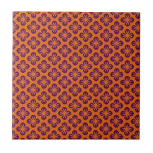 Moda Naranja Grape Purple Abstract Flower Pattern