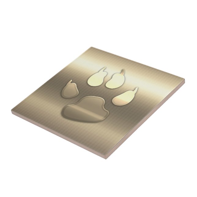Azulejo Moda Oro Aspecto Perro Mascota Tile Cerámico (Lado)
