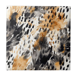 Azulejo Moda Peach White Leopard Animal Print