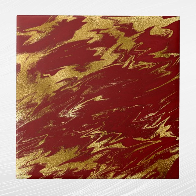 Azulejo Moda Red Gold Faux Marble (Subido por el creador)