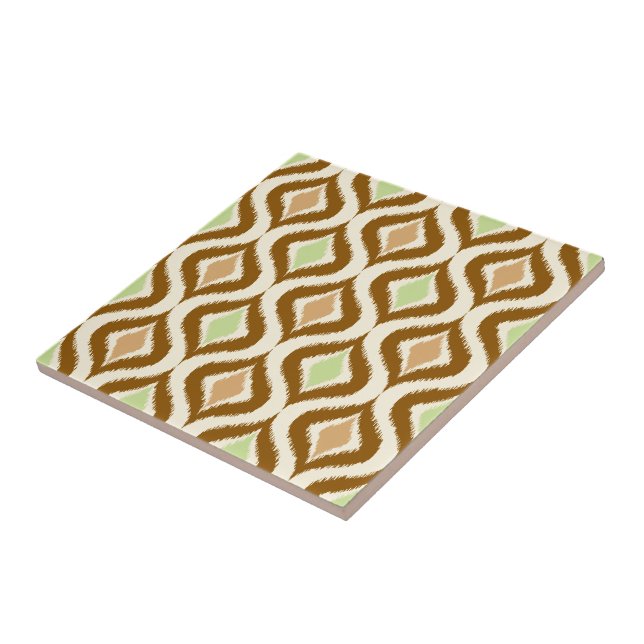 Azulejo Moda retro verde beige marrón modelo de caídas de  (Lado)