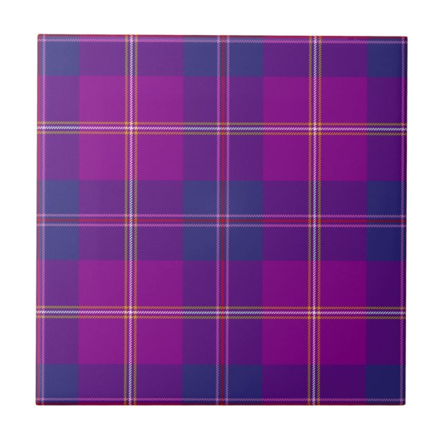 Azulejo Moda Violet Gold Red Clan Caza Tartán Plaid (Frente)