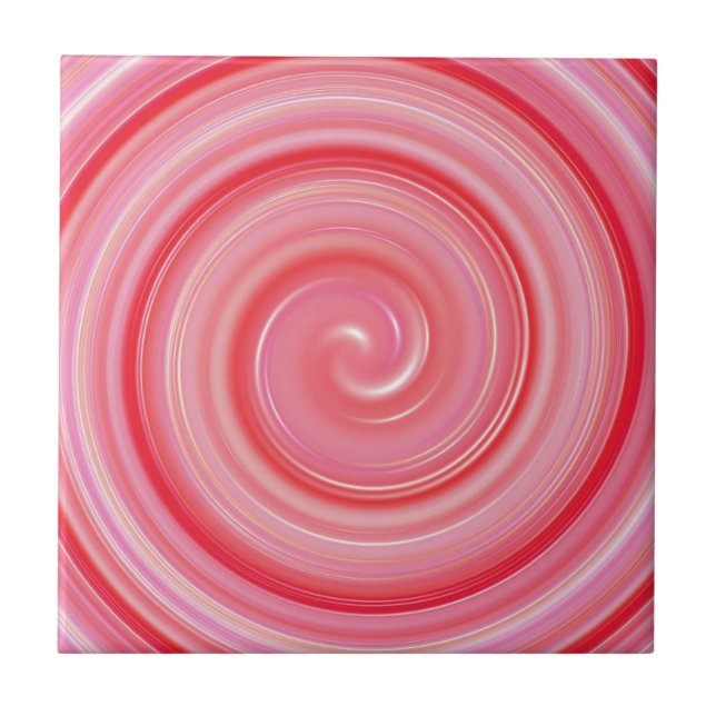 Azulejo Modelo abstracto espiral rosado (Frente)