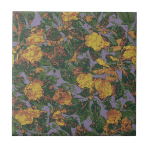Azulejo Modelo amarillo del camuflaje de la flor