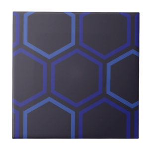 Azulejo Modelo azul del hexágono