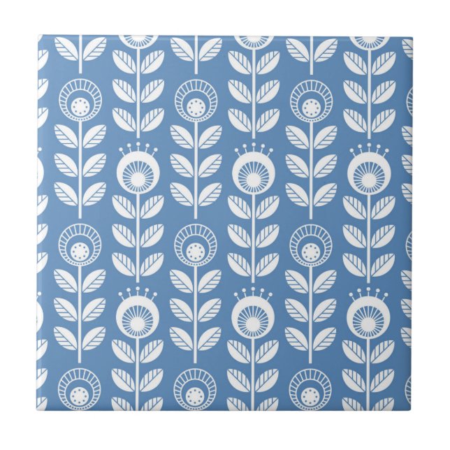 Azulejo Modelo azul escandinavo retro (Frente)