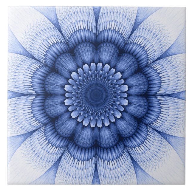 Azulejo Modelo azul floral (Frente)