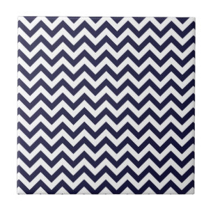 Azulejo Modelo blanco de Chevron de los azules marinos