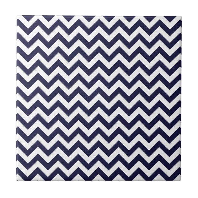 Azulejo Modelo blanco de Chevron de los azules marinos (Frente)