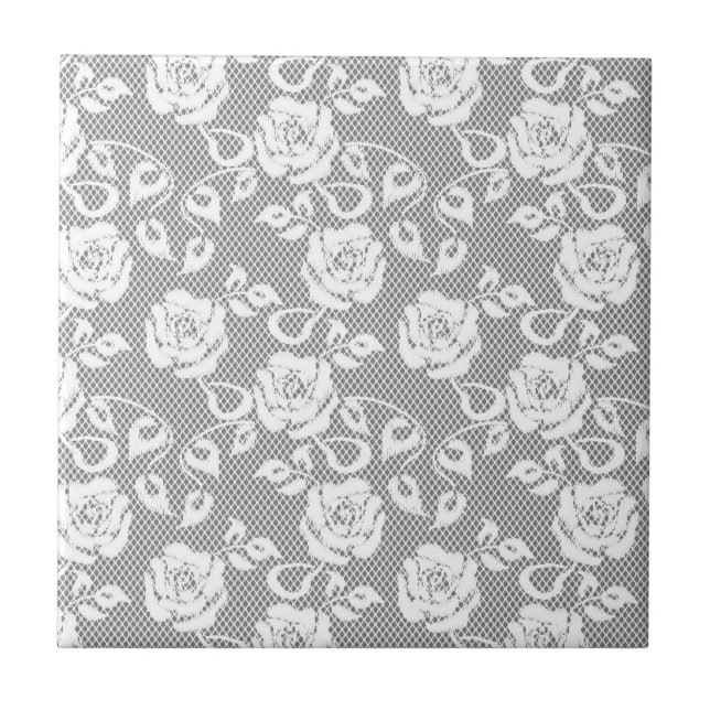Azulejo Modelo blanco del cordón en fondo gris (Frente)