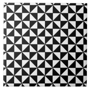 Azulejo Modelo blanco y negro de los triángulos
