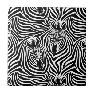Azulejo Modelo blanco y negro del estampado de zebra de