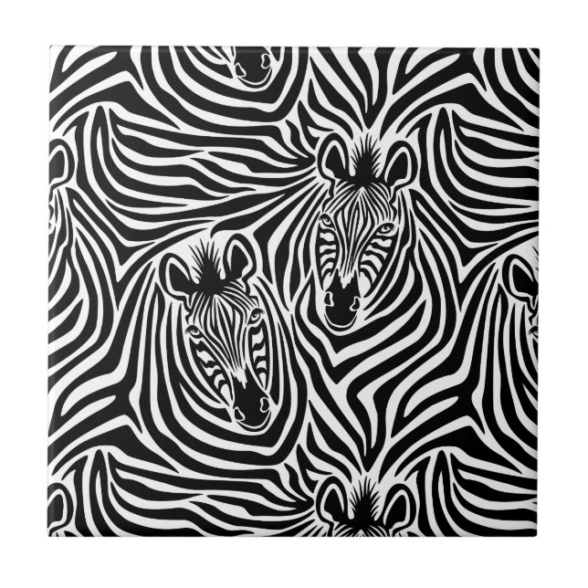 Azulejo Modelo blanco y negro del estampado de zebra de (Frente)