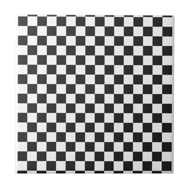 Azulejo Modelo blanco y negro del inspector (Frente)